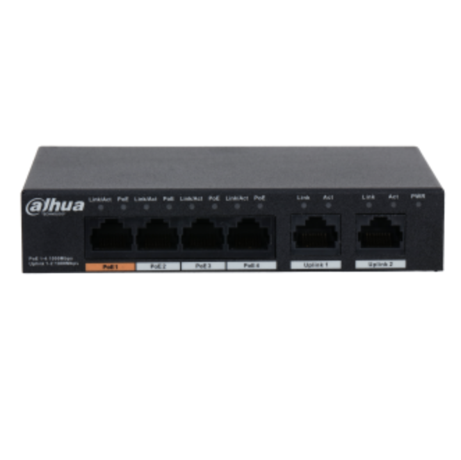 Dahua 4 Port Giga POE with 2 x Uplink