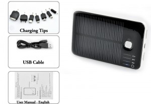 5000mAh Solar Charger and Battery with Dual Charging Ports for iPod, iPhone, iPad, Samsung, HTC, Sony Ericsson